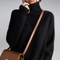 Everly Strick-Rollkragenpullover – Schwarz