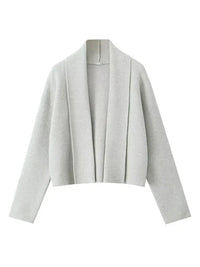 Fayette Schalkragen Strickjacke – Hellgrau