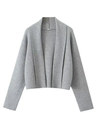 Fayette Schalkragen Strickjacke – Dunkelgrau