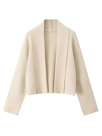 Fayette Schalkragen Strickjacke – Beige