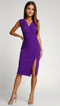 Ariana - Elegantes plissiertes Abendkleid für Frauen – Lila
