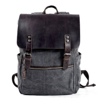 Gaston Vintage-Rucksack aus Canvas – Dunkelgrau
