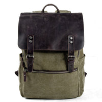 Gaston Vintage-Rucksack aus Canvas – Hellgrün