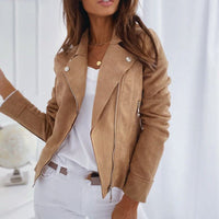 Damen Stilvolle Reißverschluss Jacke | Langarm – Khaki