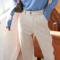 Halley Tweed-Hose mit Hoher Taille – Aprikose