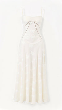 Hannah Floral Transparentes Maxikleid – Weiß