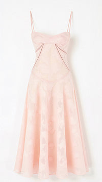 Hannah Floral Transparentes Maxikleid – Rosa
