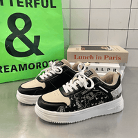 Heidi Bedruckte Plateau-Sneakers – Schwarz