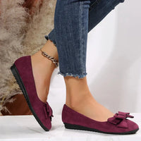 Damen Flache Schleife Schuhe | Slip Auf – Rot