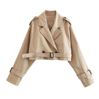 Hyacinth Gekürzter Trenchcoat – Khaki