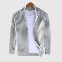 Jericho Gerippte Strickjacke – Silber