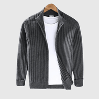 Jericho Gerippte Strickjacke – Grau