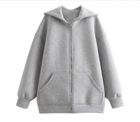 Jewel Zip-Up Kapuzenpullover – Grau