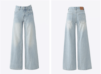 Jobelle Hochtaillierte Baggy Jeans – Hellblau