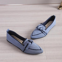 Jordana Spitz Zulaufende Loafers – Blau