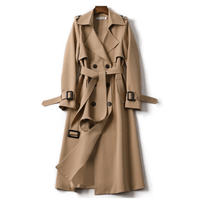 Damen Lang Trenchcoat | Elegante – Braun