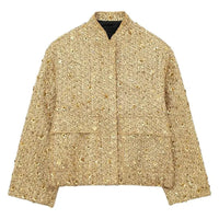 Kesia Pailletten-Bomberjacke – Gold (Pailletten)