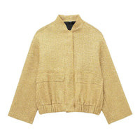 Kesia Pailletten-Bomberjacke – Gold (Ohne Pailletten)