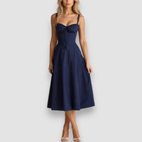 Kiana | Elegantes Midikleid – Marine