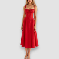 Kiana | Elegantes Midikleid – Rot