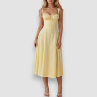 Kiana | Elegantes Midikleid – Gelb