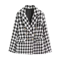 Krizzy Zweireihiger Tweed-Blazer – Grau