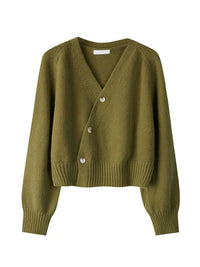 Livvy Gekürzte Strickjacke – Grün