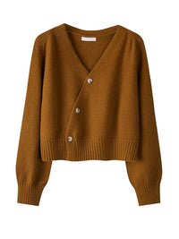 Livvy Gekürzte Strickjacke – Braun