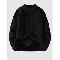 Lonnie Kabelstrickpullover – Schwarz