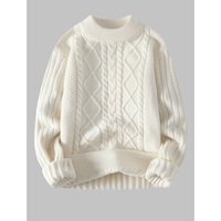 Lonnie Kabelstrickpullover – Weiß