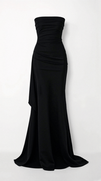 Lynn Tube Abendkleid mit Oberschenkelschlitz – Schwarz