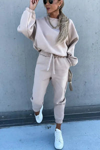 Mackenzie Pullover und Hose Set – Aprikose