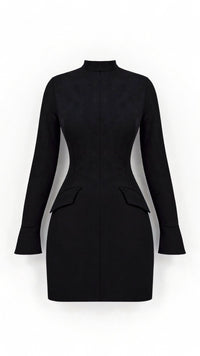 Maja Langärmeliges Minikleid – Schwarz