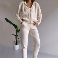 Damen Zweiteiliges Warme Set | Bequeme – Weiß