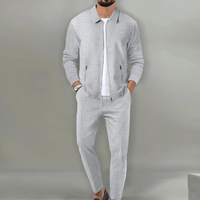 Zaren - Strukturiertes Jacken- und Hosen-Set – Grau
