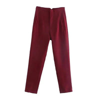 Maryanne Hochtaillierte Hose – Rotwein