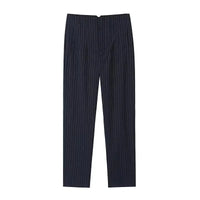 Maryanne Hochtaillierte Hose – Marineblaue Streifen