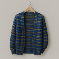 Modische Damen Strickjacke | Mehrfarbig – Blau