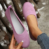 Damen Atmungsaktive Gestrickte Ballett Schuhe | Slip Auf – Rosa