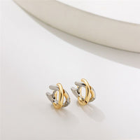 Micara - Crossover Hoops - Ohrringe – Gold Silber