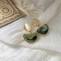 Micara - Emerald Glams - Ohrringe – Grün Weiß