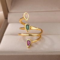 Micara - Gemstone Twirls - Ringe – Gold