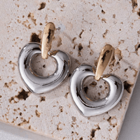 Micara - Hearty Hoops - Ohrringe – Silber
