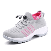 MotionEase Bogenunterstützende Laufschuhe – Grau / Rosa