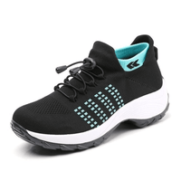 MotionEase Bogenunterstützende Laufschuhe – Schwarz / Hellblau