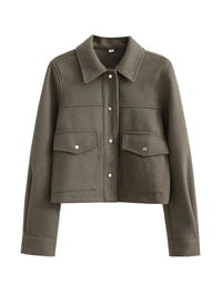 Oona Fashion-Jacke mit Fronttaschen – Oliv