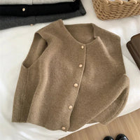 Elegante Damenweste | Kurz – Khaki