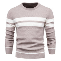 Primus Gestreifter Strickpullover – Beige