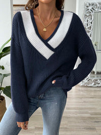 Raquel Strickpullover mit überschnittenen Schultern – Marine