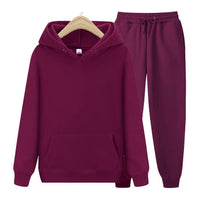 Robin Unisex Hoodie und Jogginghose im Set – Merlot